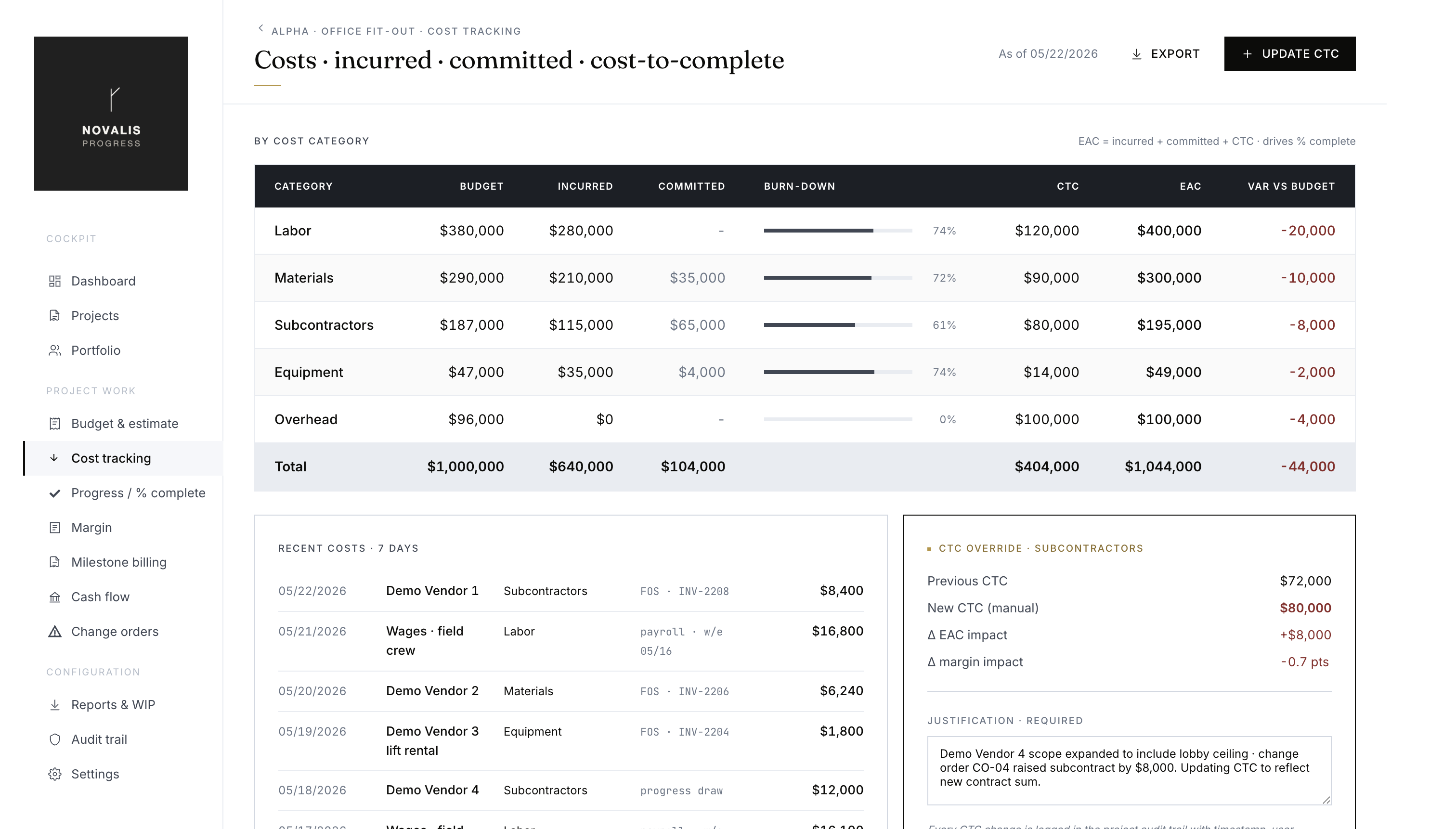 Cost Tracking